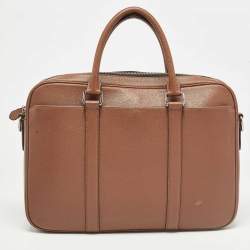 Coach Brown Leather Double Zip Metropolitan Briefcase Bag