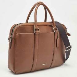 Coach Brown Leather Double Zip Metropolitan Briefcase Bag