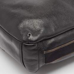Coach Black Leather Heritage Web Messenger Bag