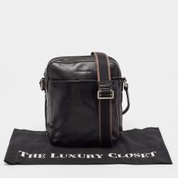Coach Black Leather Heritage Web Messenger Bag
