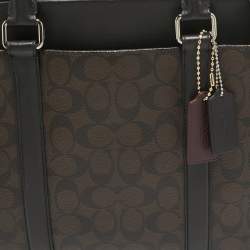 Coach Choco Brown Signature Coated Canvas Metropolitan Briefcase/Laptop Bag