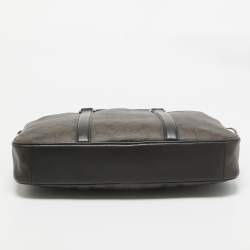 Coach Choco Brown Signature Coated Canvas Metropolitan Briefcase/Laptop Bag