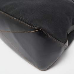 Coach Black/Burgundy Canvas Logo Tote