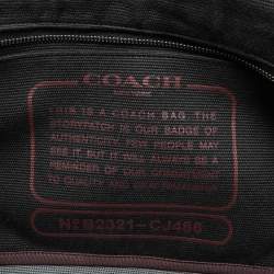 Coach Black/Burgundy Canvas Logo Tote