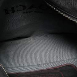 Coach Black/Burgundy Canvas Logo Tote