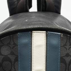 Coach Black Coated Canvas and Leather New Varsity Charles Backpack