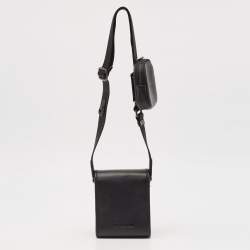 Coach Black Leather Charter North South Crossbody Bag