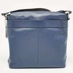 Coach Navy Blue Leather Charles Messenger Bag
