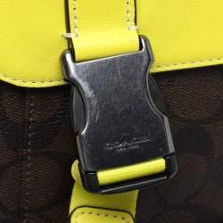 Coach  Colorblock Coated Canvas and Leather Track Backpack