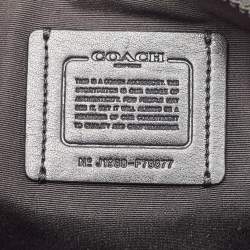 Coach Beige Signature Coated Canvas and Leather Carryall Pouch 