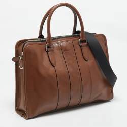 Coach Brown/Black Leather Bond Briefcase Bag