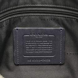 Coach Navy Blue Signature Embossed Leather Hudson Briefcase Laptop Bag
