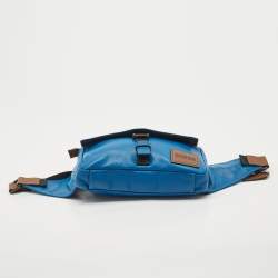 Coach Blue/Brown Leather Pacer Belt Bag
