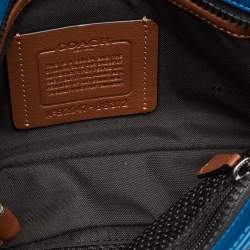 Coach Blue/Brown Leather Pacer Belt Bag