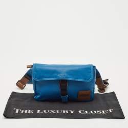 Coach Blue/Brown Leather Pacer Belt Bag