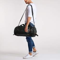 Coach Black Perforated Leather and Nylon Terrain Trek Duffel Bag