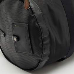 Coach Black Perforated Leather and Nylon Terrain Trek Duffel Bag