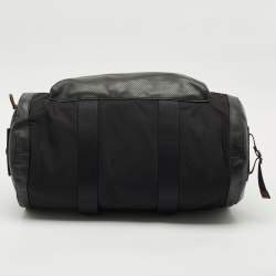 Coach Black Perforated Leather and Nylon Terrain Trek Duffel Bag