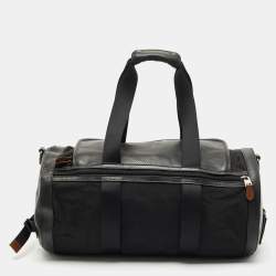 Coach Black Perforated Leather and Nylon Terrain Trek Duffel Bag