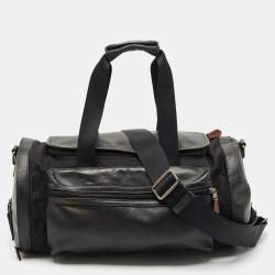 Coach Black Perforated Leather and Nylon Terrain Trek Duffel Bag
