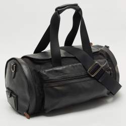 Coach Black Perforated Leather and Nylon Terrain Trek Duffel Bag