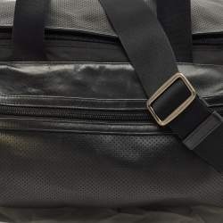 Coach Black Perforated Leather and Nylon Terrain Trek Duffel Bag