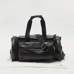 Coach Black Perforated Leather and Nylon Terrain Trek Duffel Bag
