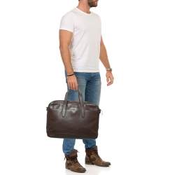 Coach Choco Brown Leather Hamilton Laptop Bag