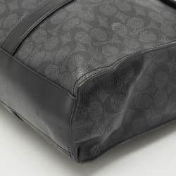 Coach Black Signature Coated Canvas and Leather Metropolitan Portfolio Briefcases Bag
