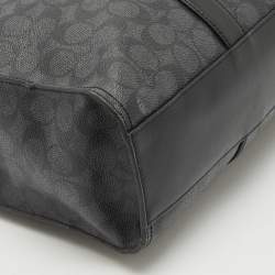 Coach Black Signature Coated Canvas and Leather Metropolitan Portfolio Briefcases Bag