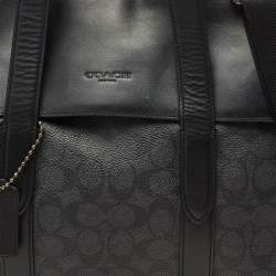 Coach Black Signature Coated Canvas and Leather Metropolitan Portfolio Briefcases Bag