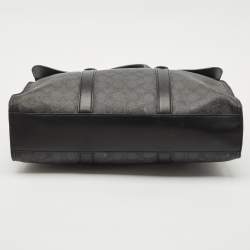 Coach Black Signature Coated Canvas and Leather Metropolitan Portfolio Briefcases Bag