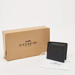 Coach Black Signature Embossed Leather Bifold Wallet