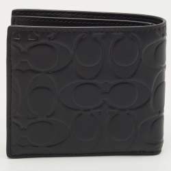 Coach Black Signature Embossed Leather Bifold Wallet