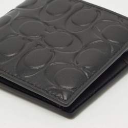 Coach Black Signature Embossed Leather Bifold Wallet