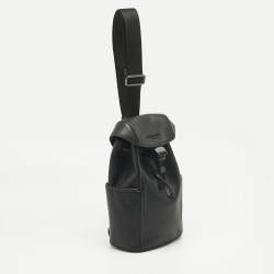 Pre Owned Coach Black Leather Racer Pack Bag
