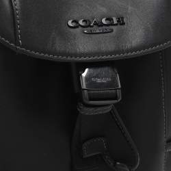 مملوكة مسبقًا Coach Racer Black Leather Pack Bag