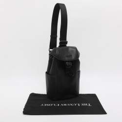 مملوكة مسبقًا Coach Racer Black Leather Pack Bag