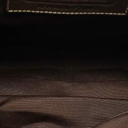 مملوكة مسبقًا حقيبة ماسنجر كوتش هيريتاج ويب جلد بني غامق