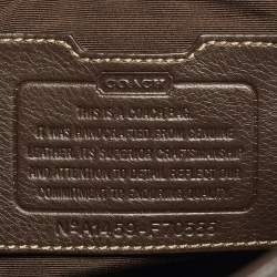 مملوكة مسبقًا حقيبة ماسنجر كوتش هيريتاج ويب جلد بني غامق