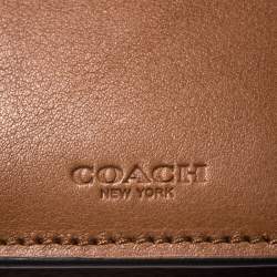 Pre Owned Coach Brown Leather Boxed Breast Pocket Wallet