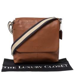 Coach Tan Leather Sullivan Messenger Flap Bag
