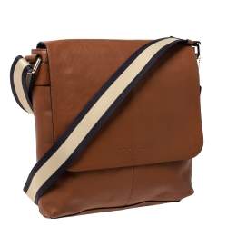 Coach Tan Leather Sullivan Messenger Flap Bag