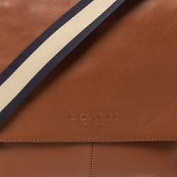 Coach Tan Leather Sullivan Messenger Flap Bag