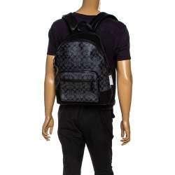 Coach Black Coated Canvas and Leather West Backpack 