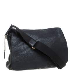 Coach Black Pebbled Leather Courier Legacy Messenger Bag