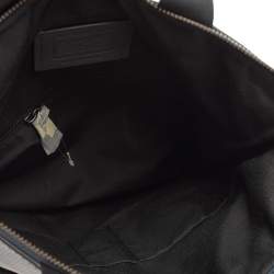 Coach Blue/Grey Perforated Leather Charles Foldover Tote 