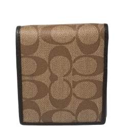 Coach Brown Coated Canvas and Leather Bi Fold Wallet