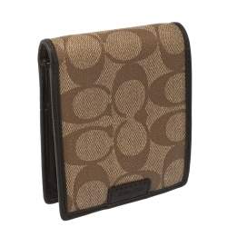 Coach Brown Coated Canvas and Leather Bi Fold Wallet