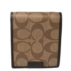 Coach Brown Coated Canvas and Leather Bi Fold Wallet